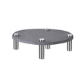 Garvee 2 Pack 8" Diatomaceous Earth Plant Saucers for Indoor, Absorbent Quick Drying Stone Plant Pot Trays with Stainless Steel Feet, No Holes Water Catcher Plates, Grey