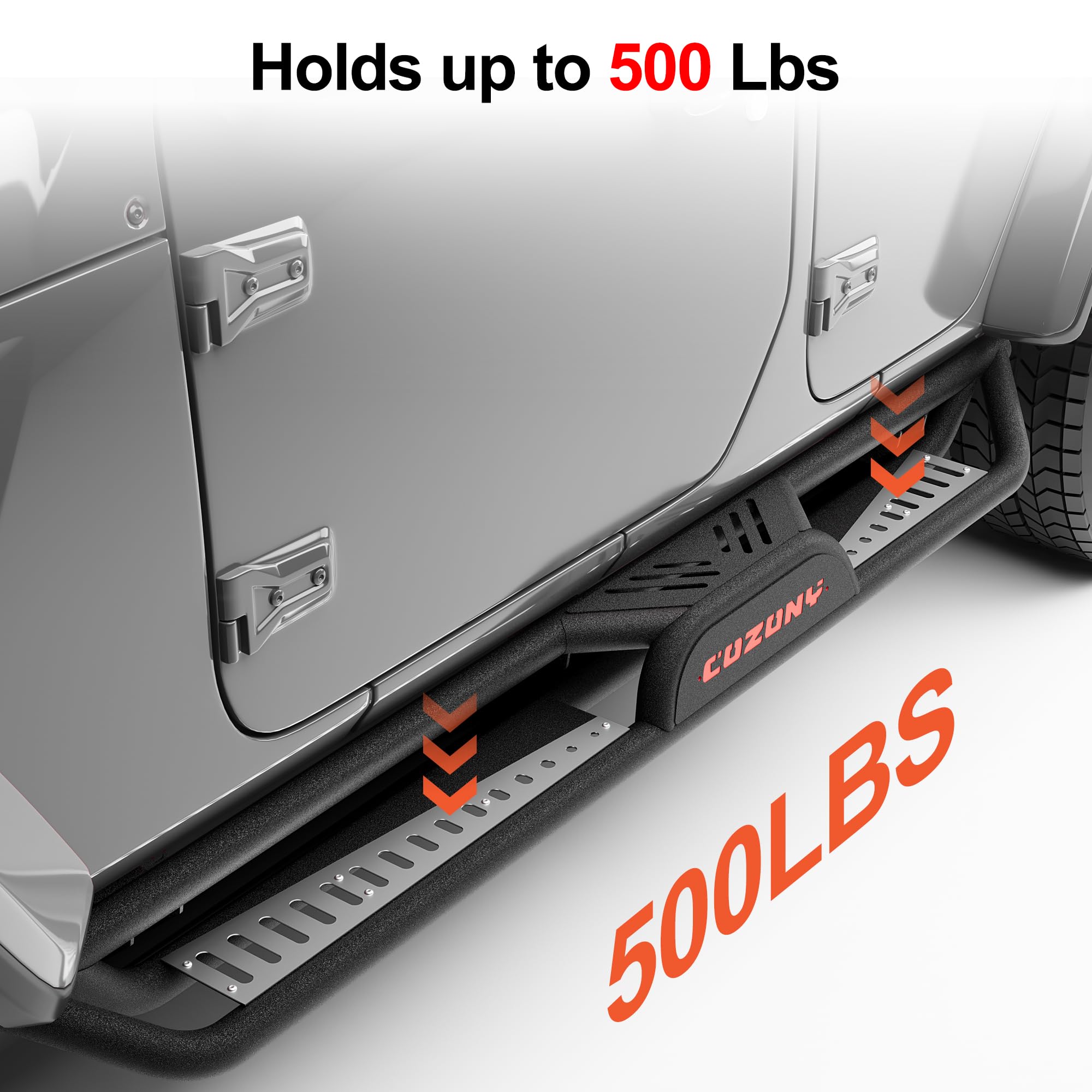Garvee 6" Running Boards 550LB Side Steps, Non-Slip Black Powder Coated Rock Sliders, Fits 2019-2025 Dodge Ram 1500 Crew Cab New Body Style, Manual Included