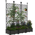 Garvee 3 PCS Raised Garden Bed with Trellis, 48" x 63" Plastic Planter Box for Climbing Plants, Outdoor Vertical Garden with Privacy Screen for Patio, Balcony, Backyard – Sturdy & Lightweight