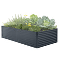 Garvee Galvanized Raised Garden Bed Kit with Cover - Extra Deep Metal Planter, Reinforced Structure, Easy Assembly, Weather-Resistant Steel, Efficient Drainage, Outdoor Vegetable Gardening