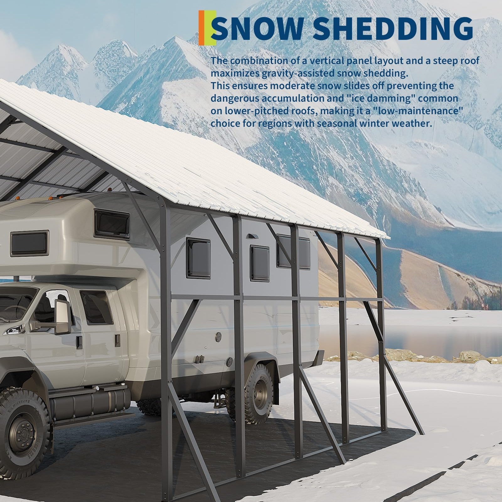 Garvee 20 x 20 ft Metal Carport Kit, Heavy-Duty 2-Car Shelter with 120° Vertical Roof, 173 in Peak Height for RVs & Tractors