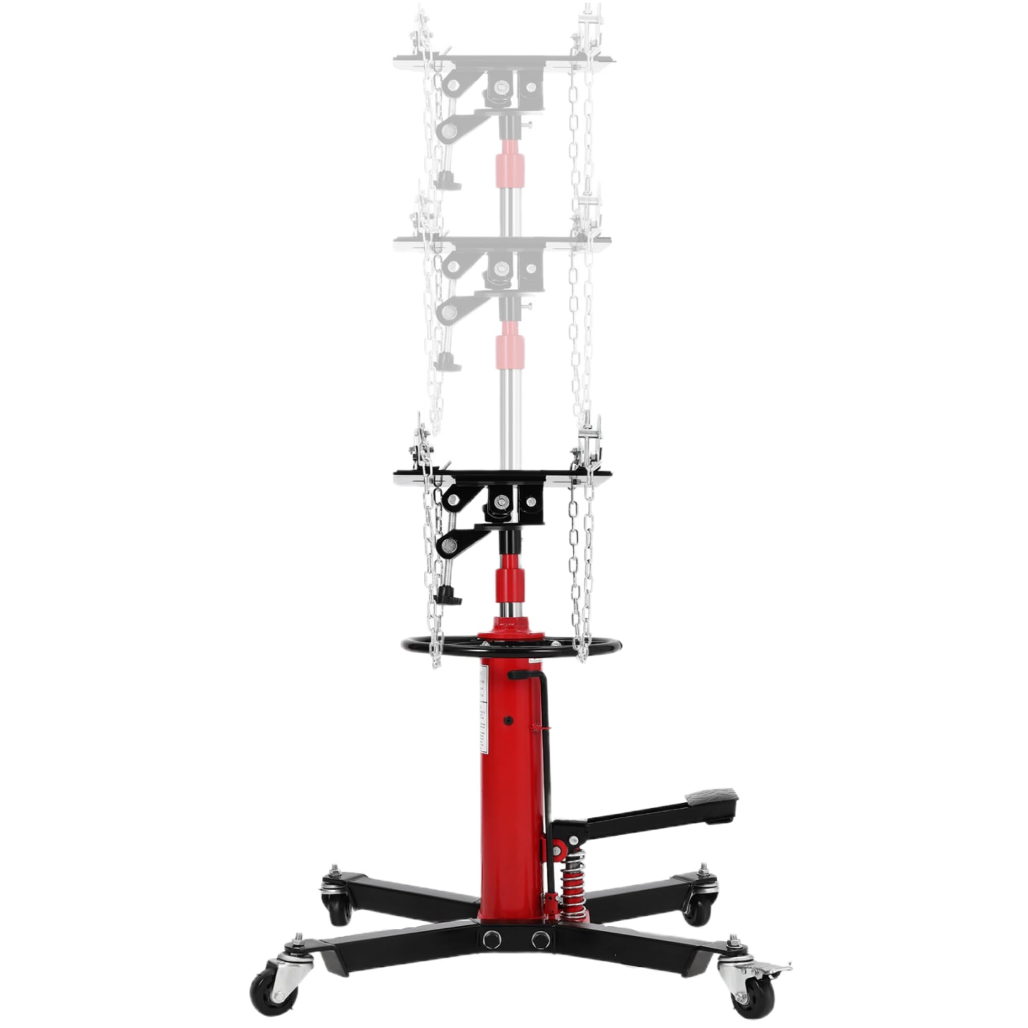 Garvee Transmission Jack 1100 lbs 2-Stage Hydraulic Steel Foot Pedal 360° Swivel Wheels Garage Use