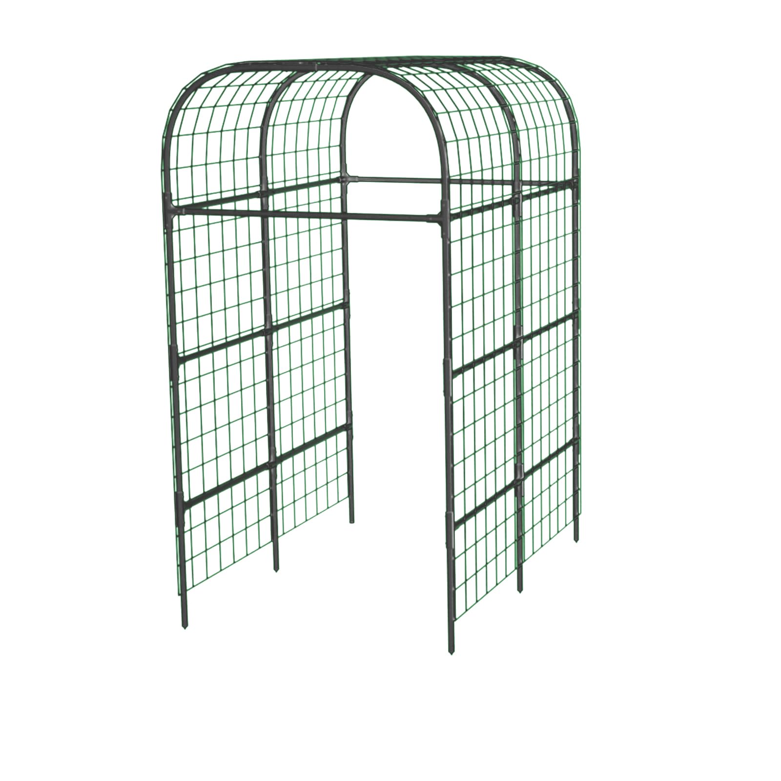Garvee 7.3Ft Metal Garden Arch Trellis Black Climbing Plant Support Durable Rust-Resistant Steel Plastic Connectors Easy Assembly for Raised Beds