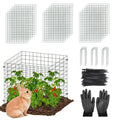 Garvee 18-Pack Heavy Duty Plant Covers with Stakes - Rust-Proof Coated Steel - Adjustable Cylindrical & Rectangular Cages - Includes Stakes, Ties, Gloves - Garden Protection for Vegetables & Flowers
