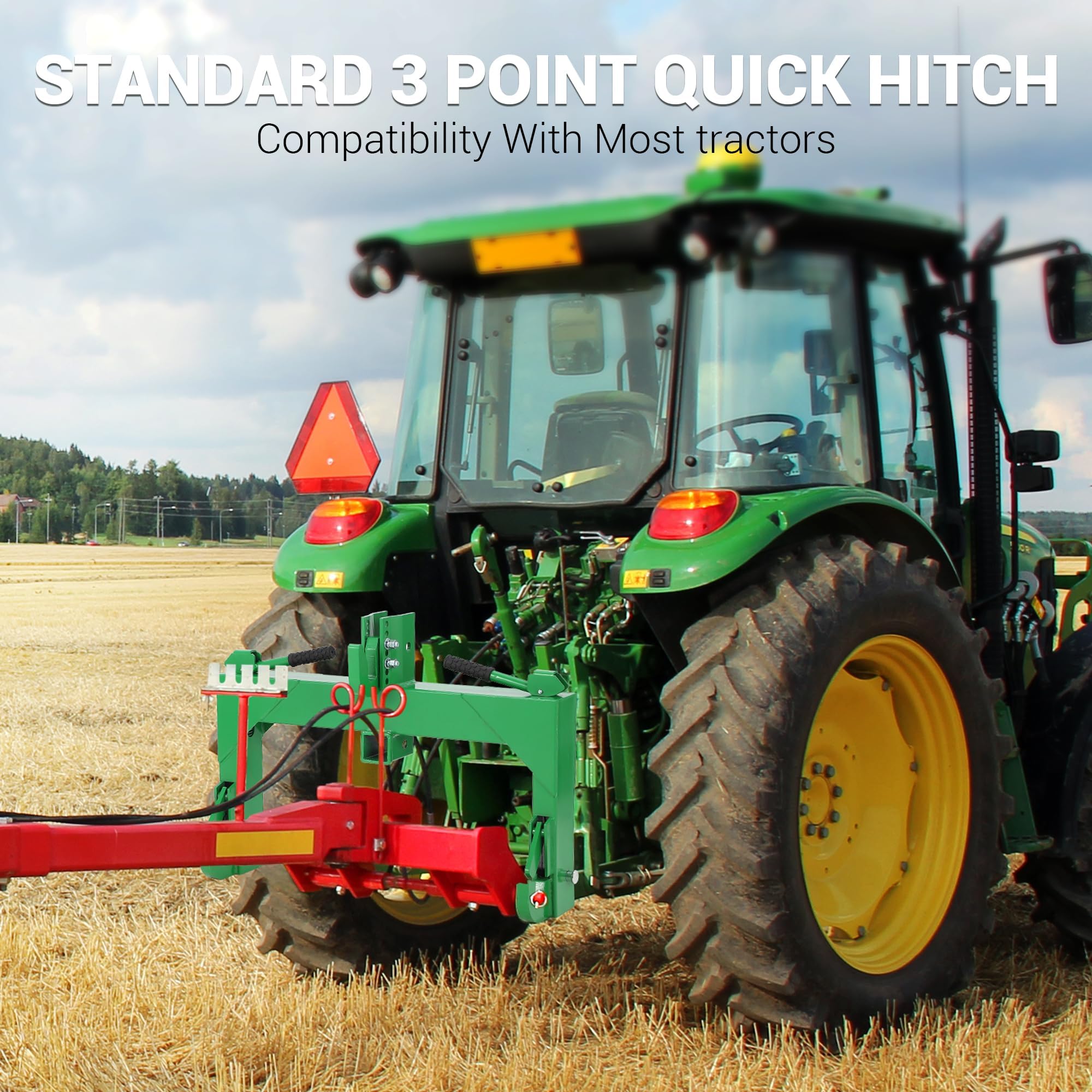 Garvee 3-Point Quick Hitch Category 1 Tractor Adaptor, 3000 Lb Lift, No Bushings, Red Powder Coat, Heavy Duty Steel, Fits Most Category 1 Tractors, Versatile Use