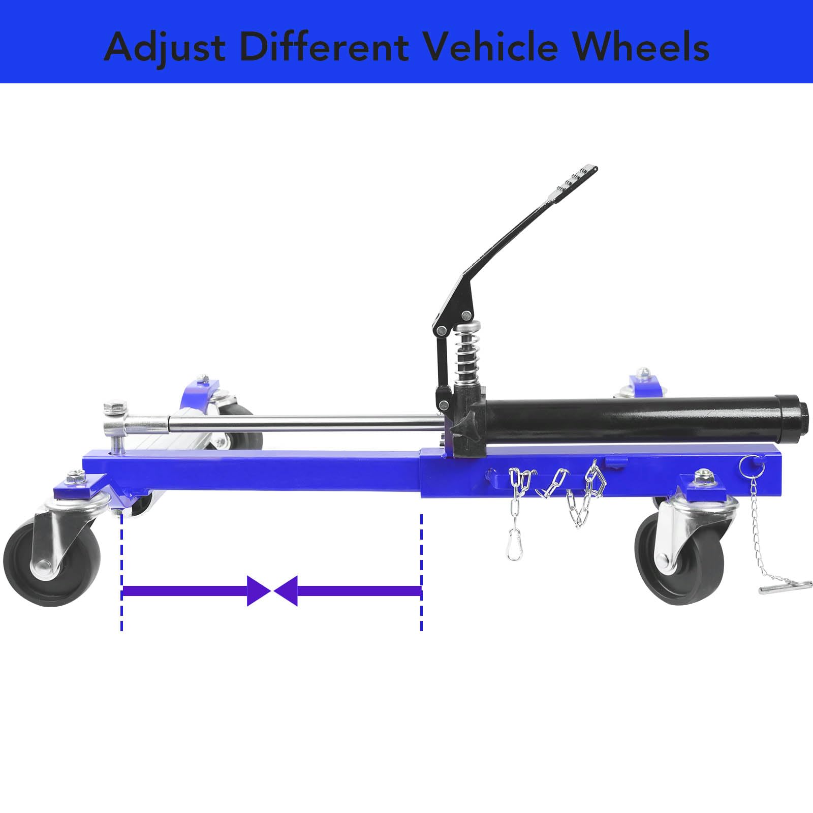 Garvee 1500Lbs Car Wheel Dolly Set 2-Pack – Hydraulic Tire Jack for Truck, RV & Trailer Positioning Blue
