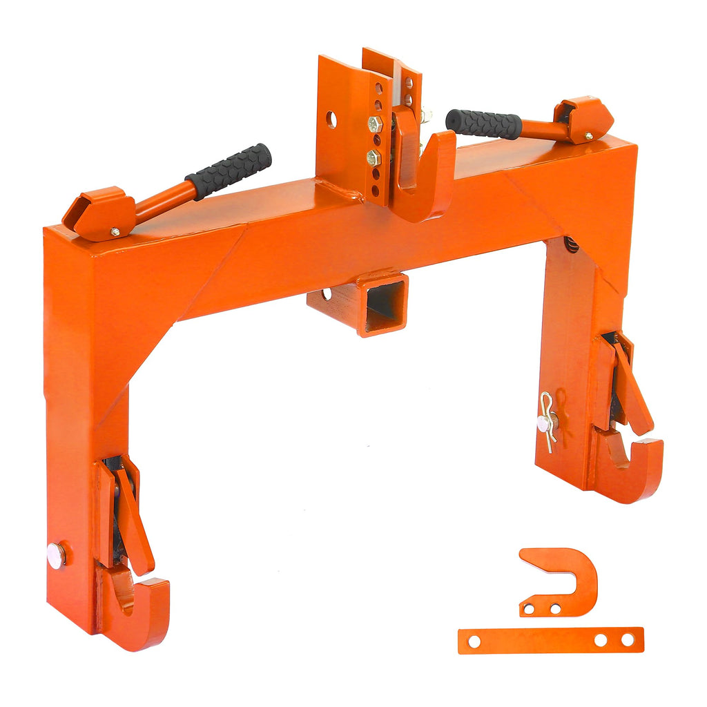 Garvee 3-Point Quick Hitch Tractor Attachment 3000 LBS Lift Capacity 5-Level Adjustable Bolt Reinforced Steel Tubing Category 0 & 1 Farm Use