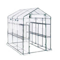 Garvee 85" x 56" x 77" Walk-In Greenhouse, Heavy-Duty Outdoor Plant Tent with UV-Resistant Weatherproof Cover, Mesh Vent Windows for Garden, Backyard & Patio, Transparent