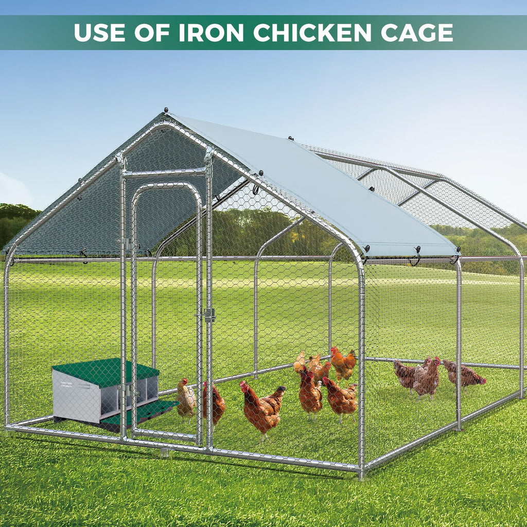 Garvee Chicken Nesting Boxes, 4 Hole Metal Wall Mount Roll Away Nest with Removable Trays and Roll Out Egg Collection for Chicken Coop