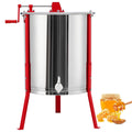 Garvee Manual Honey Extractor 2/4 Frames Stainless Steel Adjustable Legs Transparent Lid Honeycomb Drum Spinner for Beekeepers and Apiaries