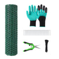 Garvee Garden Plant Protection Netting Kit Vinyl-Coated Wire Mesh Adjustable Reusable Cut-Resistant Gloves 150 Zip Ties 15 Stakes DIY Fence for Vegetables Flowers