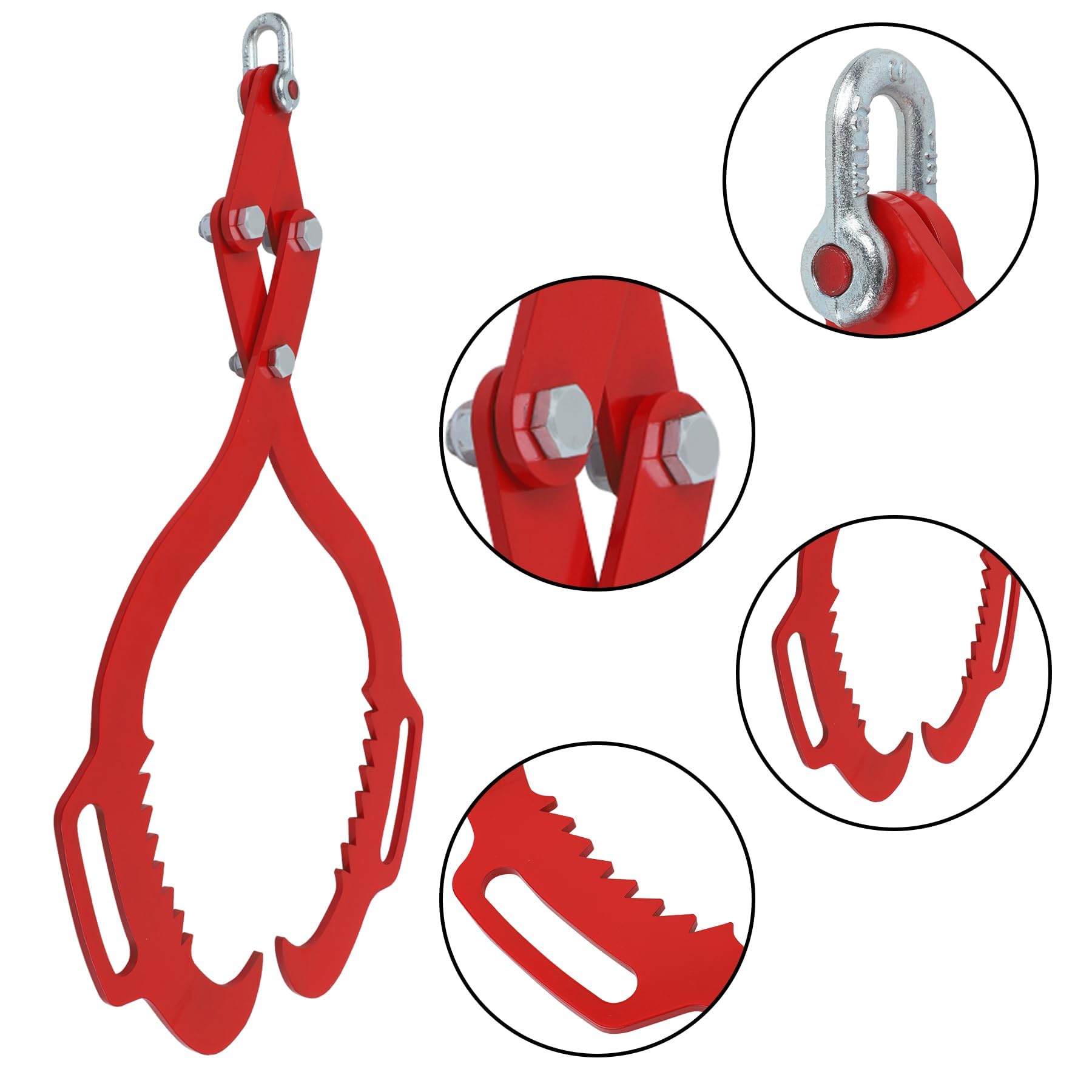 Garvee 18 Inch Log Lifting Tongs Heavy Duty Steel 2200LBS Capacity Serrated Claw Hooks Swivel Handles for Tractors Trucks