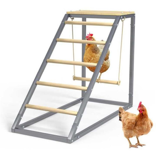 Garvee Chicken Perch for Coop, Chicken Roosting Bars with Swing and Ladder Design for Backyard Farm, Roosting Bars for Chickens in Coop, Easy Installation
