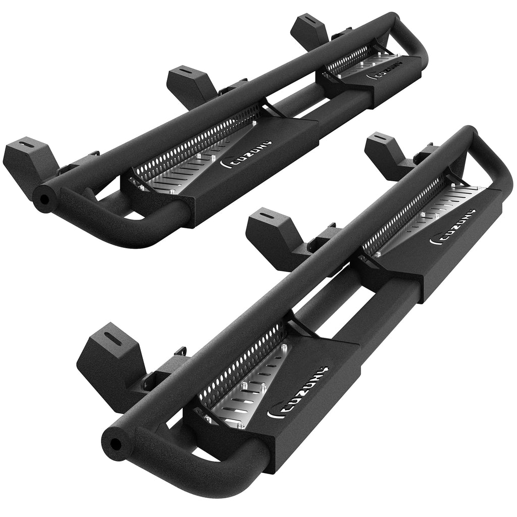 Garvee Running Boards Triple Tube 6-inch Drop Step Q235B Steel Powder-Coated Side Steps for 2005-2023 Toyota Tacoma Double Cab Off-Road