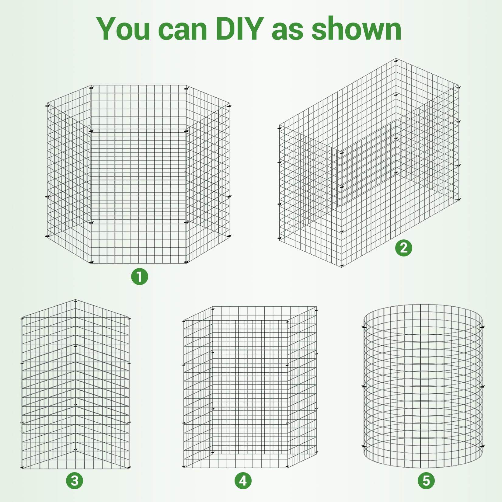 Garvee 18-Pack Heavy Duty Plant Covers with Stakes - Rust-Proof Coated Steel - Adjustable Cylindrical & Rectangular Cages - Includes Stakes, Ties, Gloves - Garden Protection for Vegetables & Flowers