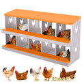 Garvee 10-Hole Chicken Nesting Box Galvanized Steel Rustproof Automatic Egg Collection Ventilated Easy Install Wall or Freestanding for Chicken Coop Orange