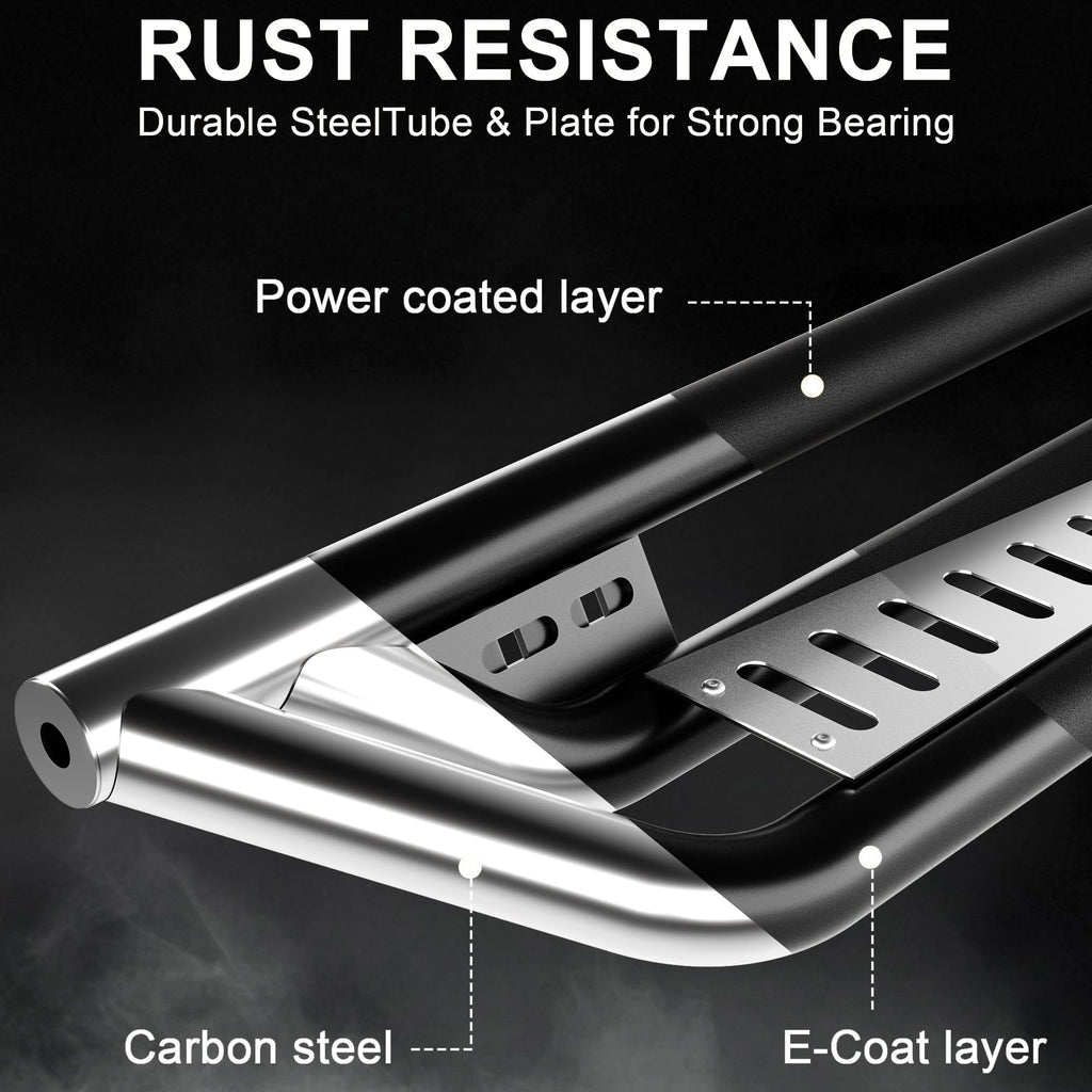 Garvee  6" Running Boards 550LB Side Steps, Non-Slip Black Powder Coated Rock Sliders, Fits 2009-2018 Dodge Ram 1500 Crew Cab, 2019-2024 Ram 1500 Classic, 2010-2024 Ram 2500/3500 Crew Cab