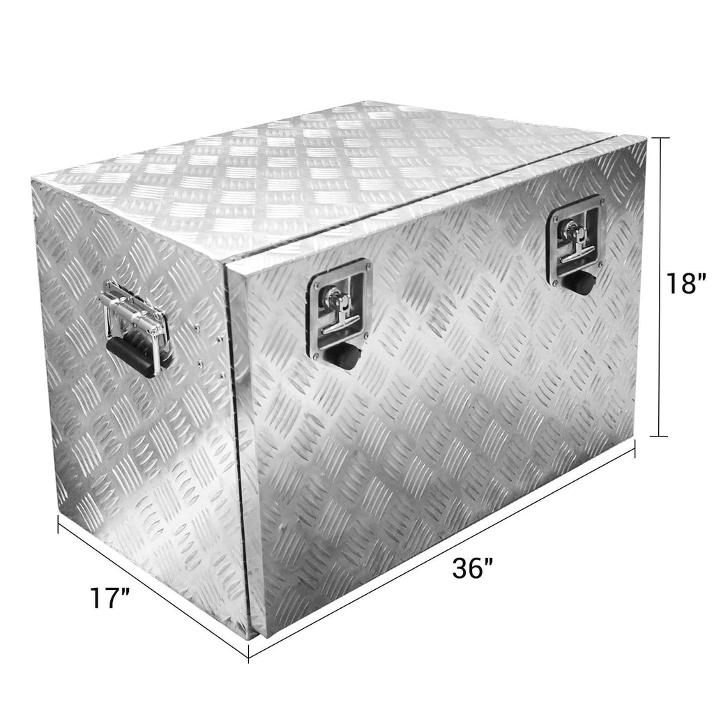 Garvee 36 Inch Aluminum Tool Box for Pickup Truck Bed, RV Trailer - T-Handle Lock, Drop-Down Door, Corrosion-Resistant, Under-Vehicle Mount, Durable Storage