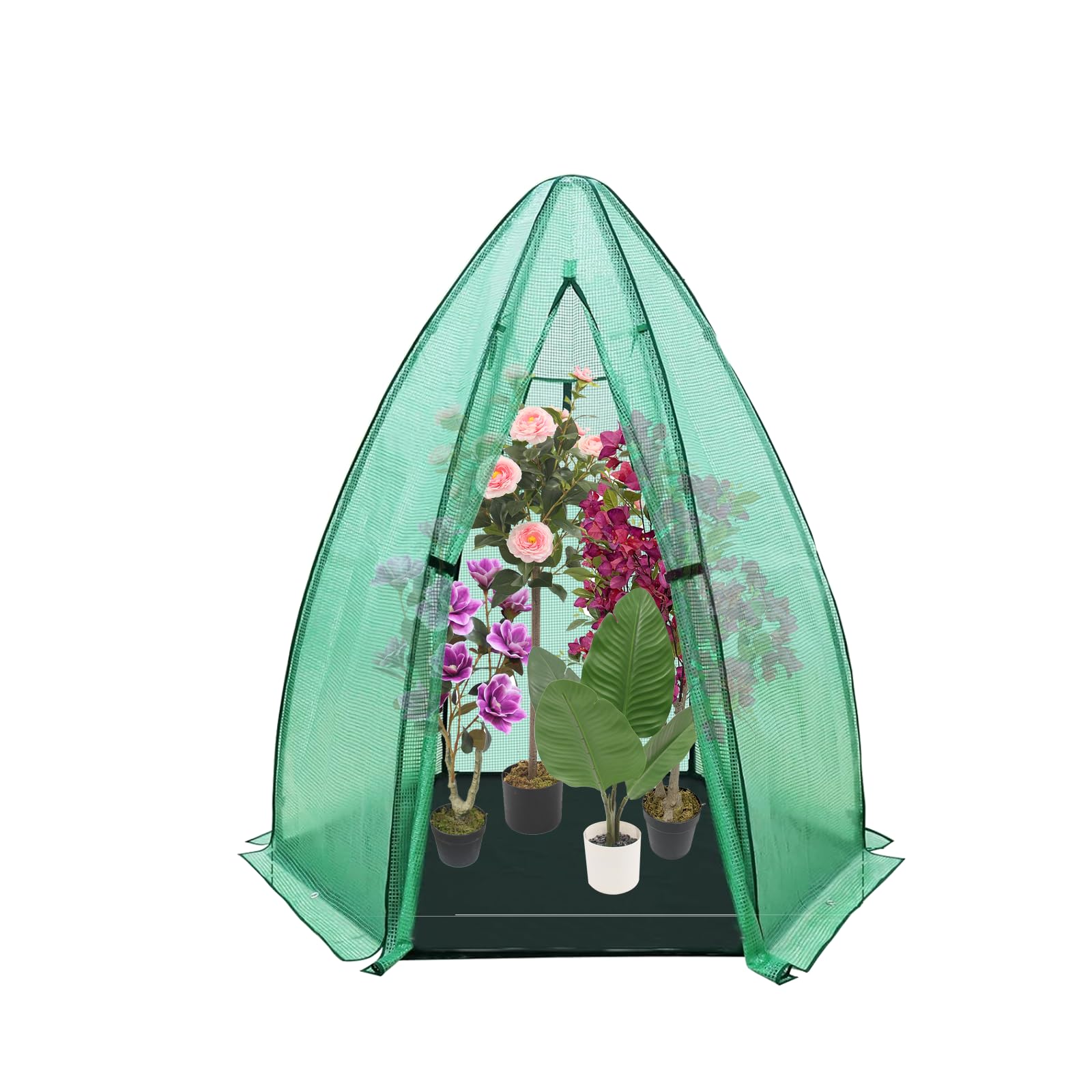 Garvee Outdoor Greenhouse for Plants, Hexagonal Portable Plant House with PE Cover, Zipper Door, Mesh Window, Stable Frame—Weather & Animal Protection for Vegetables, Flowers, Fruits, Herbs