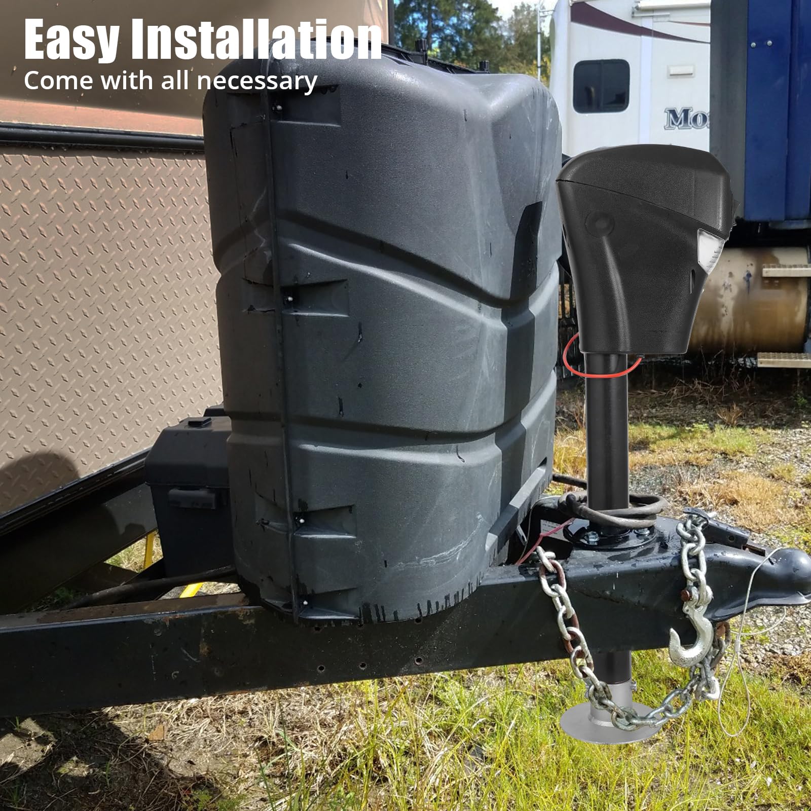 Garvee 3500lbs Electric Tongue Jack with 12V Motor & Circuit Breaker, Waterproof Cover, 18" Lift, 30 AMPs, Easy Install for A-Frame Trailers