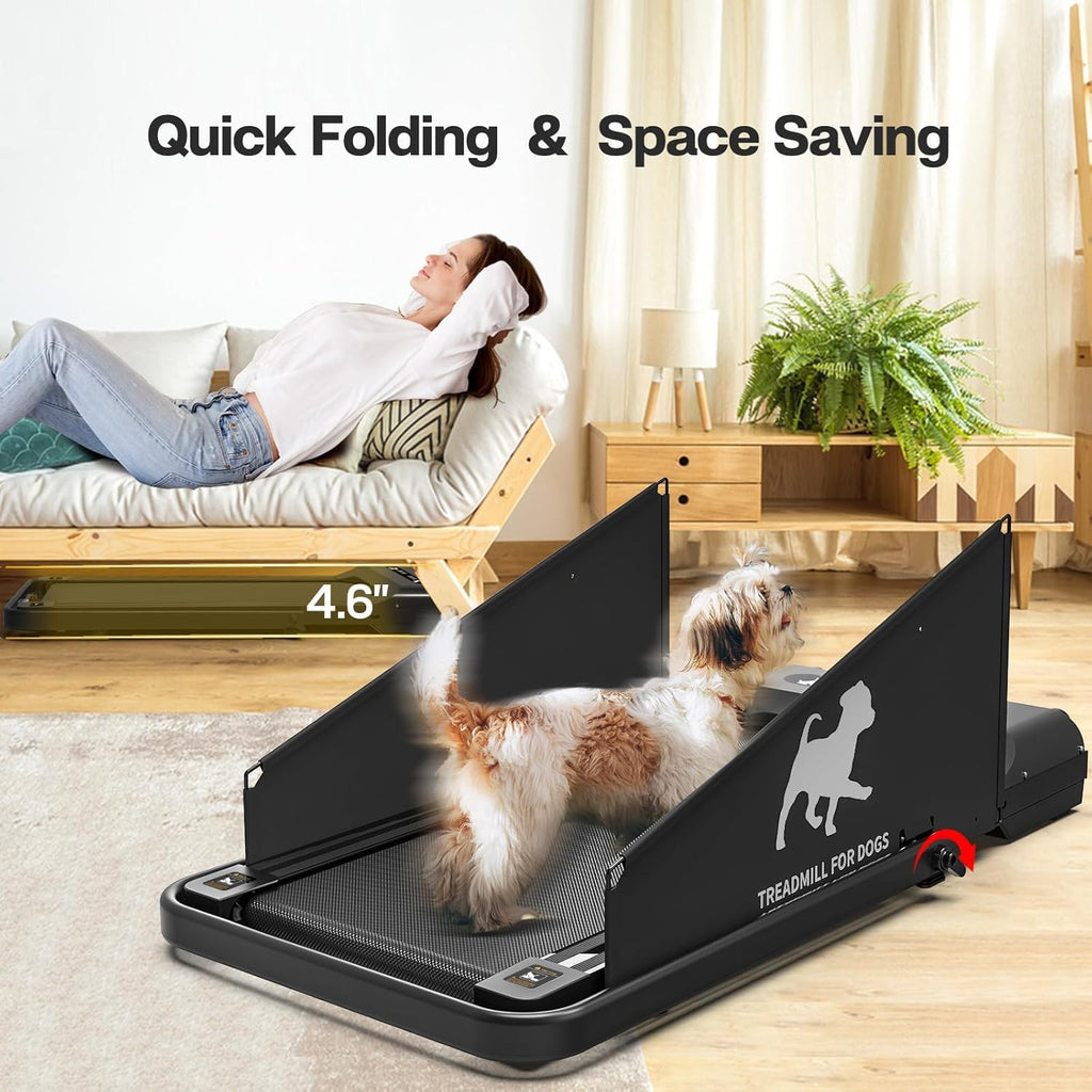 Garvee Dog Treadmill for Small and Medium Dogs, 2.5 Hp Foldable Pet Treadmill for Doggy Running Machine, 2 in 1 Foldable Pet Pacer Treadmill Pad with LED Display for Home Use, Black