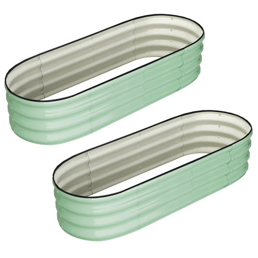 Garvee Oval Raised Garden Bed 4.5x2x1.5ft Galvanized Steel Double-Layer Corrosion Resistant Tool-Free Assembly with Rubber Edge for Outdoor Garden