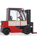 Garvee Clear Forklift Cover 57x47x52 Universal Fit Heavy Duty Waterproof 600D Oxford PVC Tear-Resistant Elastic Hem Adjustable Straps Outdoor Warehouse