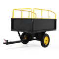 Garvee ATV UTV Tow Behind Dump Cart 750Lbs Capacity 17 Cu Ft Bed Heavy Duty Iron Frame Pneumatic Tires Universal Hitch for Yard Work