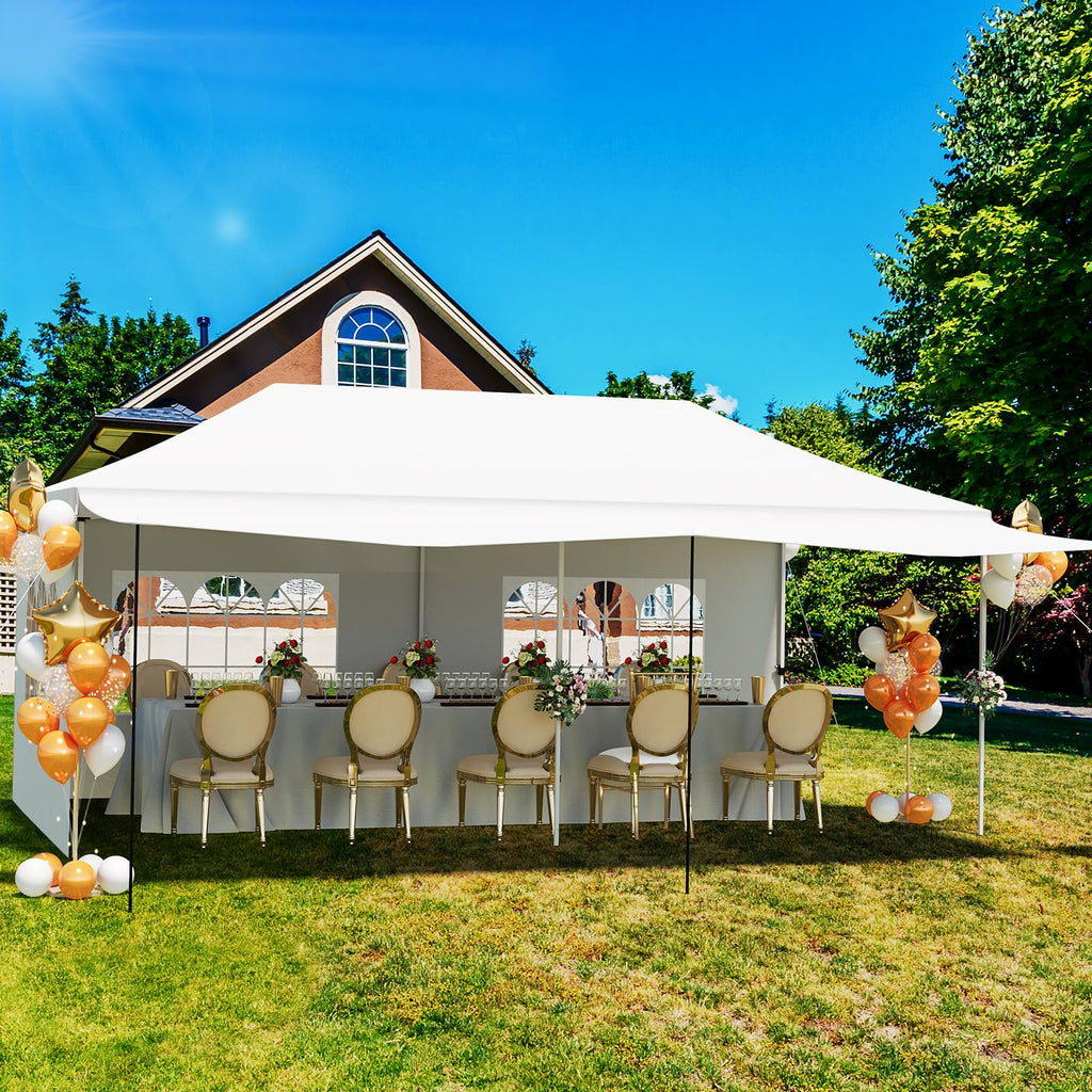 Garvee 10'x20' Heavy Duty Pop Up Canopy Tent - Commercial Waterproof UV50+ Oxford Fabric with Removable Sidewalls & Roller Bag