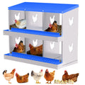 Garvee 6-Hole Chicken Nesting Box Galvanized Steel Rustproof Automatic Egg Collection Ventilated Easy Install Wall or Freestanding for Chicken Coop Blue
