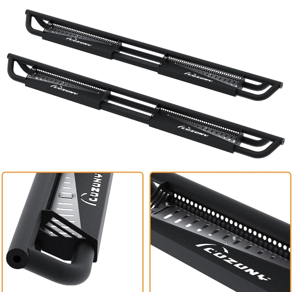 Garvee Running Boards Triple Tube 6-inch Drop Step Q235B Steel Powder-Coated Side Steps for 2005-2023 Toyota Tacoma Double Cab Off-Road