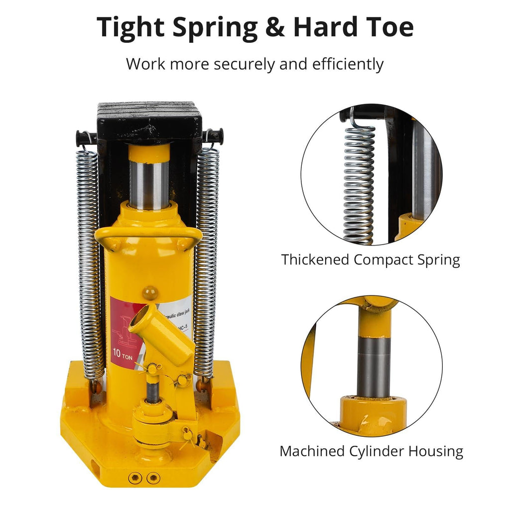 Garvee Toe Jack Hydraulic Jack 5-10 Ton Heavy-Duty Steel Manual Hand Pump Portable for Farm Vehicles Machinery Industrial Use