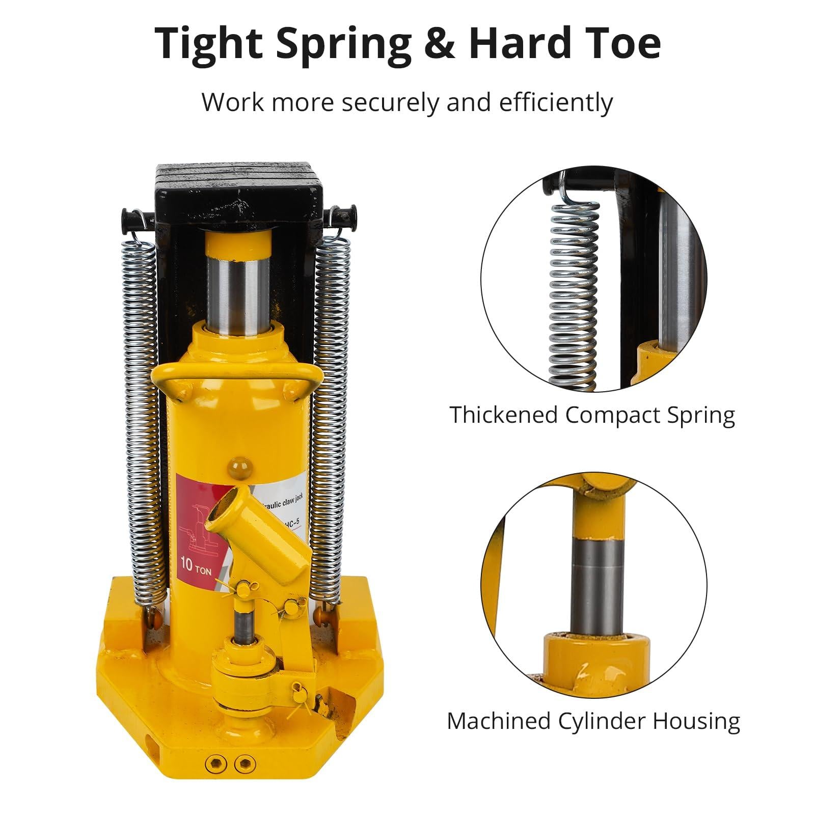 Garvee Toe Jack Hydraulic Jack 5-10 Ton Heavy-Duty Steel Manual Hand Pump Portable for Farm Vehicles Machinery Industrial Use