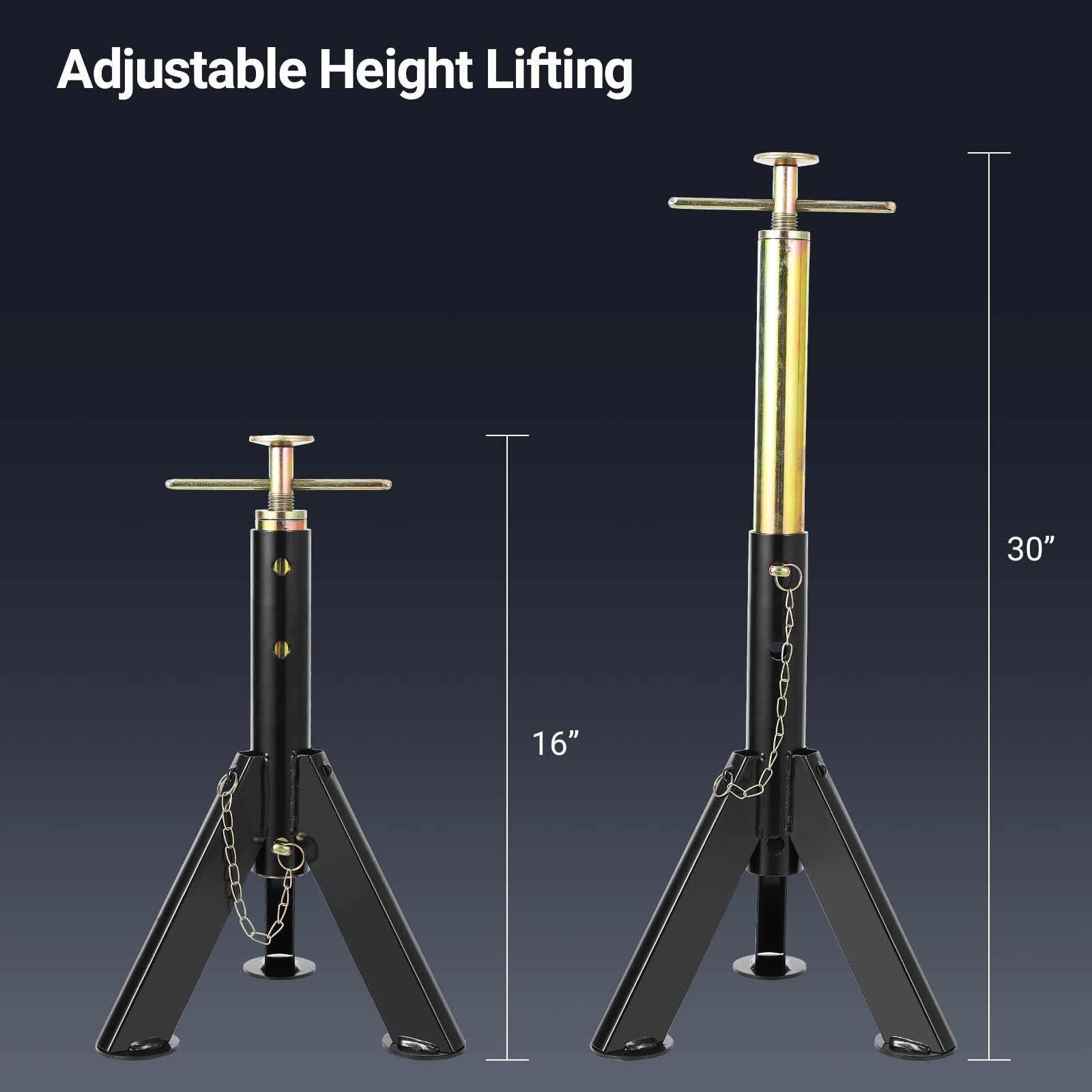 Garvee 6000 lbs RV Scissor Jacks - 3-Ton Stabilizer Jack Stands, Adjustable Height from 16" to 30", Set of 2, Durable and Reliable for Travel Trailers, RVs, and Campers