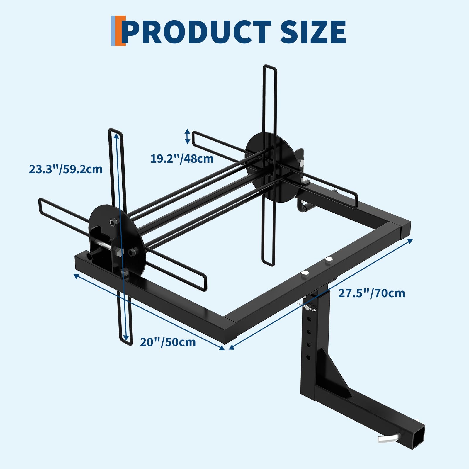 Garvee Versatile 1-Point Manual Implement Lift & Wire Unroller for ATV/UTV Tractors – 2" Receiver Hitch – Includes Mounting Bolts – Perfect for Plowing, Cultivating, Fence Stretching, Towing Implements, 2 Inch