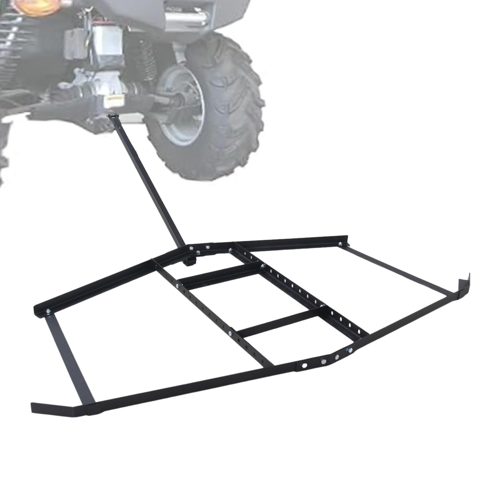 Garvee Driveway Drag 66" Steel Drag Harrow Heavy-Duty Rust-Resistant Adjustable Bars Pin-Style Hitch Tow Behind ATV UTV Garden Tractor Yard Leveling