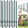 Garvee 5' Steel U-Post Fence - 10-Pack Rustproof w/Adjustable Tabs for Garden & Lawn Heavy Duty Metal Outdoor Posts