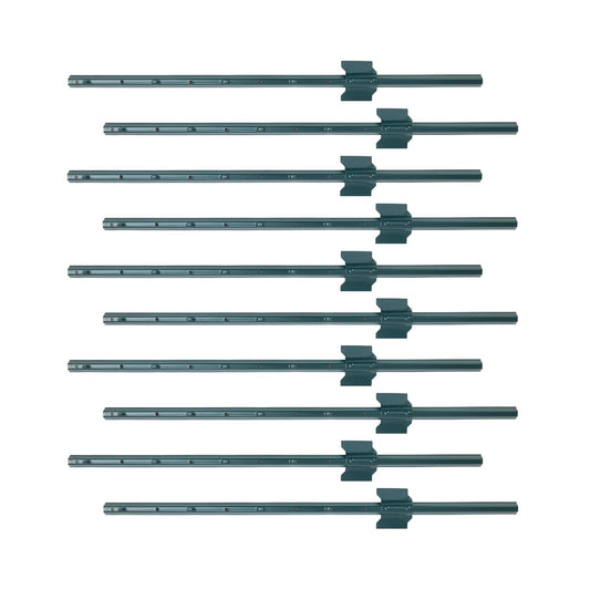 Garvee 10 Packs 3ft Garden Fence Posts Steel U-Channel Powder-Coated Durable Adjustable Tabs for Wire Fencing Garden Protection