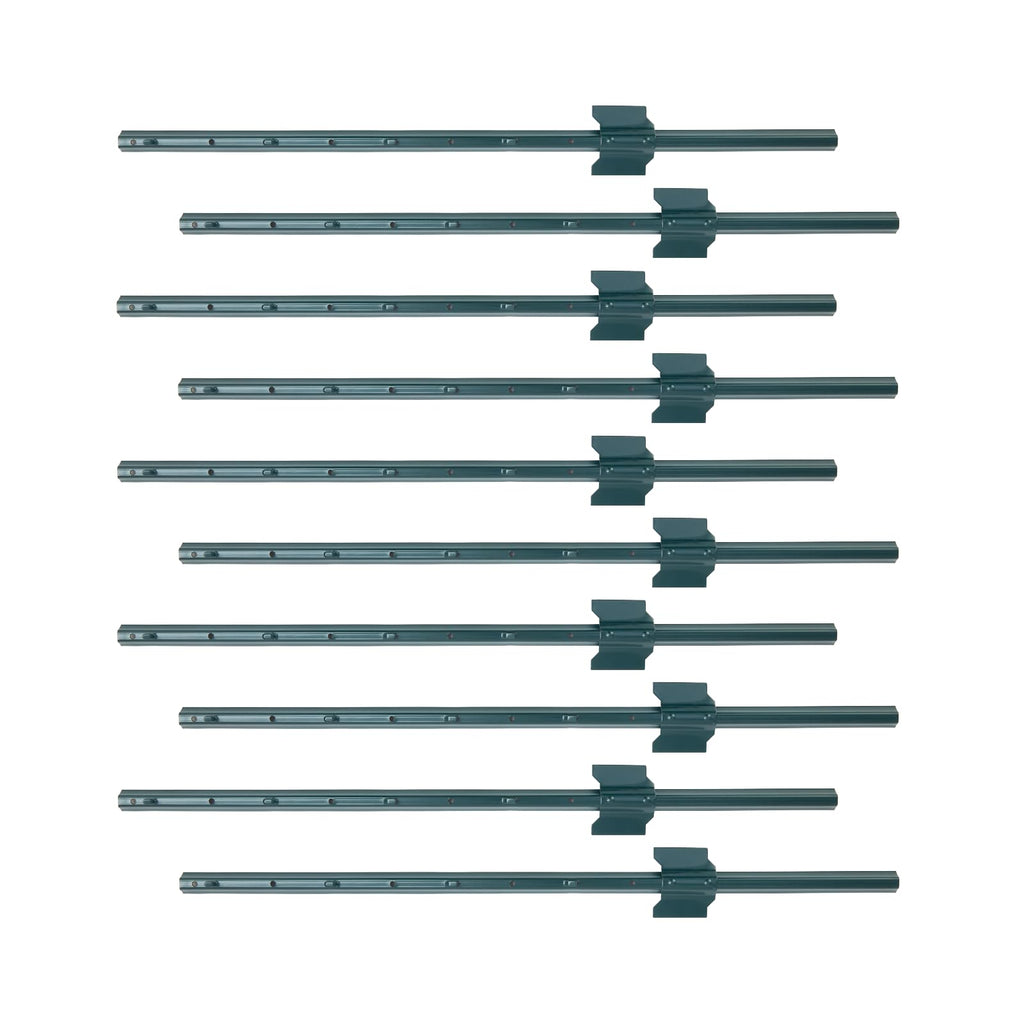 Garvee 10 Packs 4ft Garden Fence Posts U-Channel Metal Corner Anchor Heavy Duty Steel Powder-Coated Durable for Wire Fencing and Plant Protection