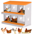 Garvee 6-Hole Chicken Nesting Box Galvanized Steel Rustproof Automatic Egg Collection Ventilated Easy Install Wall or Freestanding for Chicken Coop Orange