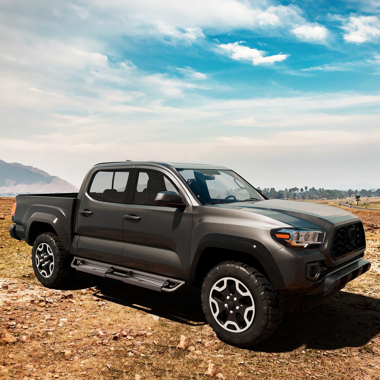 Garvee 6" Running Boards for 2005-2023 Toyota Tacoma Double Cab, Bolt-On Steel Side Steps, Non-Slip Textured Surface, Black Powder Coated Direct Fit Nerf Bars