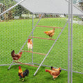 Garvee Chicken Perch for Coop 55x40'' Galvanized Iron & Wood Weatherproof Ladder Design Stable Round Bars Multi-Tier Roosting for Backyard Poultry