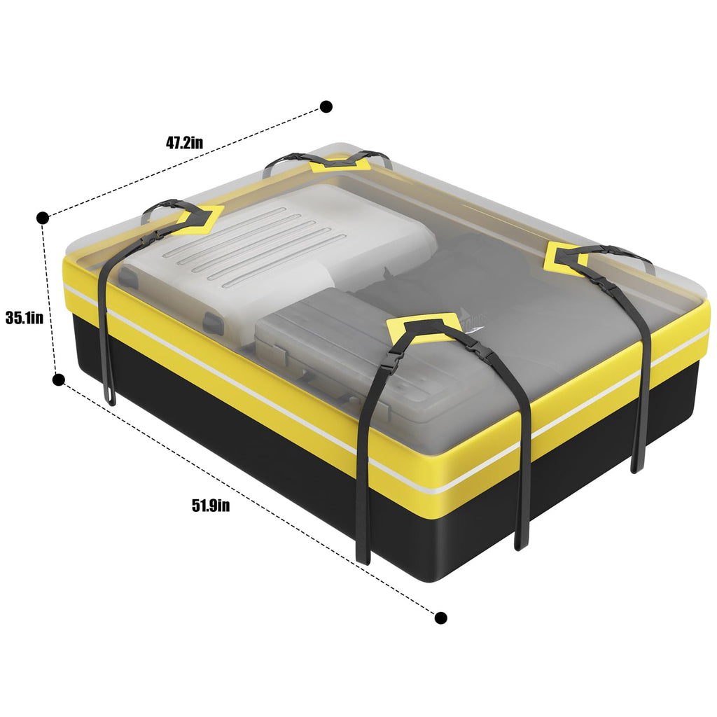Garvee  15 Cubic Feet Car Roof Cargo Carrier, Waterproof Rooftop Cargo Bag, Roof Rack Luggage Storage, for Car Travel