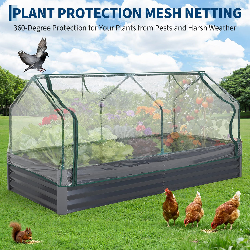 Garvee Galvanized Raised Garden Bed Kit Large Durable Planter with Reinforced Design & Optimal Drainage Steel Panels Easy Assembly for Outdoor Vegetable Gardening