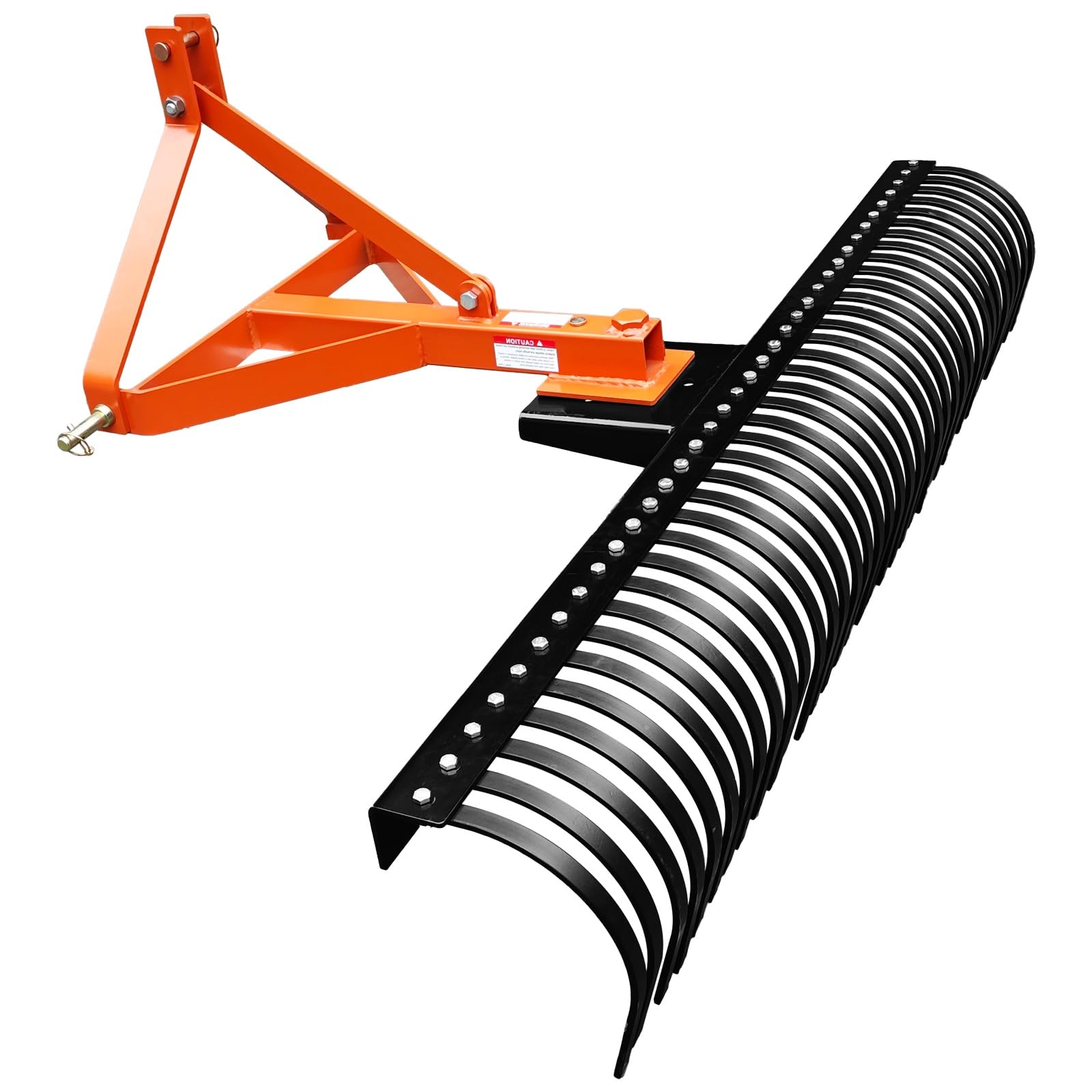 Garvee 6 FT Landscape Rake for Tractors with 36 Steel Tines, 3-Point Connector, Rust-Resistant Steel, Fits Cat 1/2, Yard & Farm Use