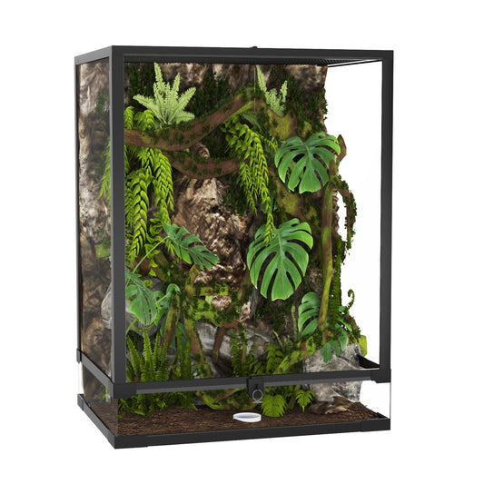 Garvee 45 Gallon Reptile Tall Tank Glass Terrarium with Top Screen Ventilation & Double Hinge Door, Tempered Glass, Anti-Escape Locks, 24x18x24in for Lizards & Snakes