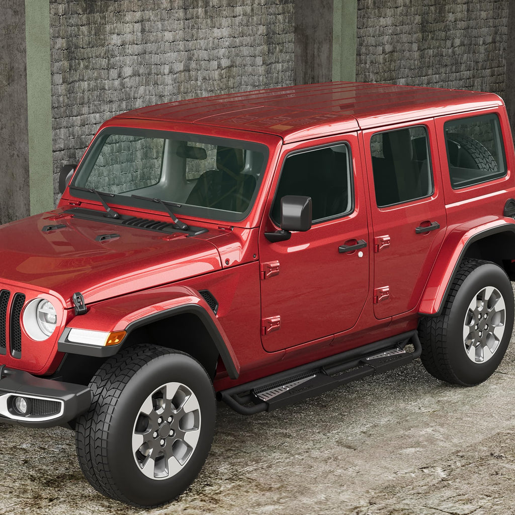 Garvee 6" Drop Running Boards for 2007-2018 Jeep Wrangler JK 4 Door, Black Powder Coated Side Step Bars