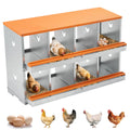 Garvee Chicken Nesting Boxes for Laying Eggs, 8 Compartments, Galvanized Steel, Tilt Design & Ventilation, Easy Assembly, Egg Collection & Protection, Poultry Coop