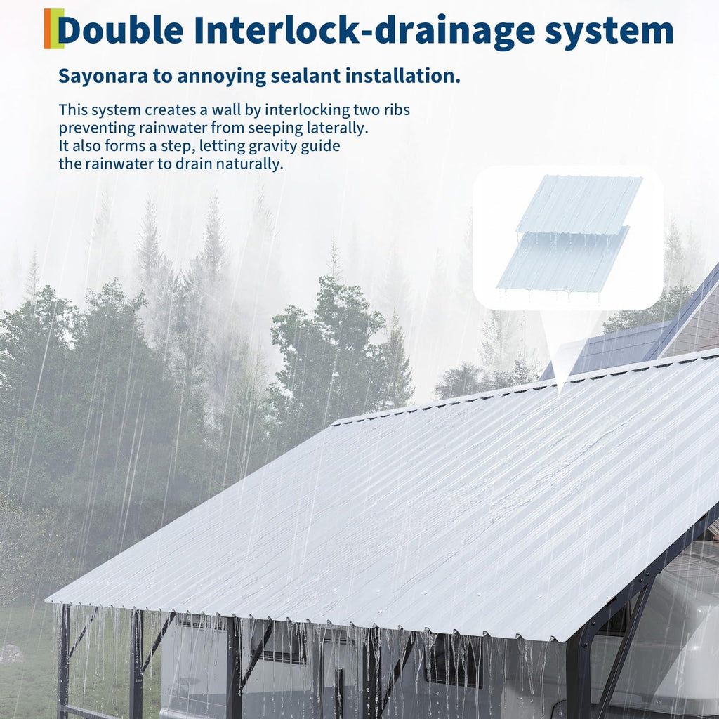 Garvee 20 x 20 ft Metal Carport Kit, Heavy-Duty 2-Car Shelter with 120° Vertical Roof, 173 in Peak Height for RVs & Tractors