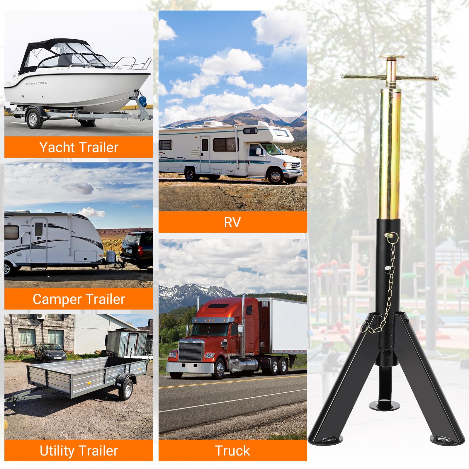 Garvee 6000 lbs RV Scissor Jacks - 3-Ton Stabilizer Jack Stands, Adjustable Height from 16" to 30", Set of 2, Durable and Reliable for Travel Trailers, RVs, and Campers